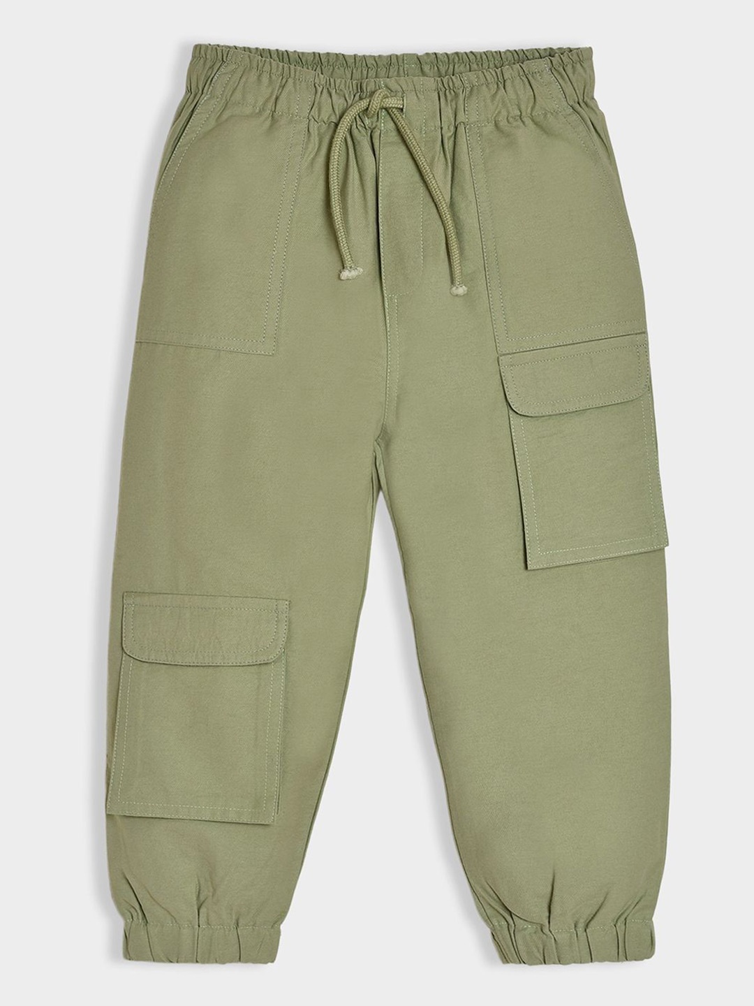 

MiArcus Boys Solid Cargo Joggers Olive