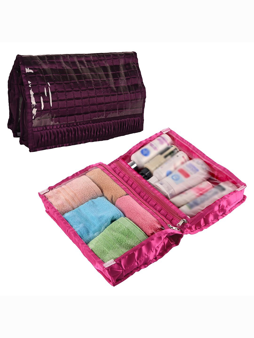 

Kuber Industries Unisex Purple Travel Kit