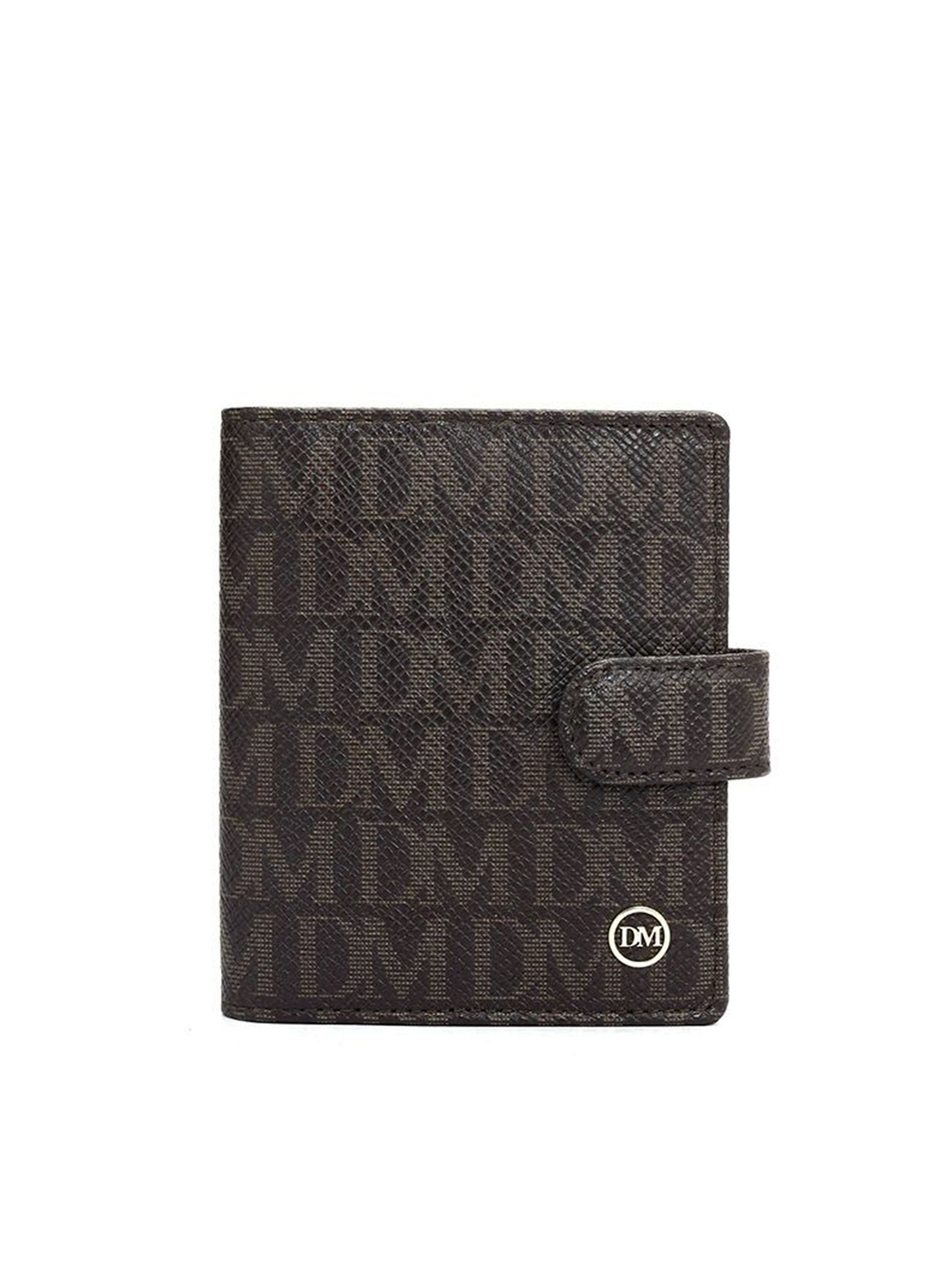 

Da Milano Unisex Typography Printed Leather Card Holder, Brown