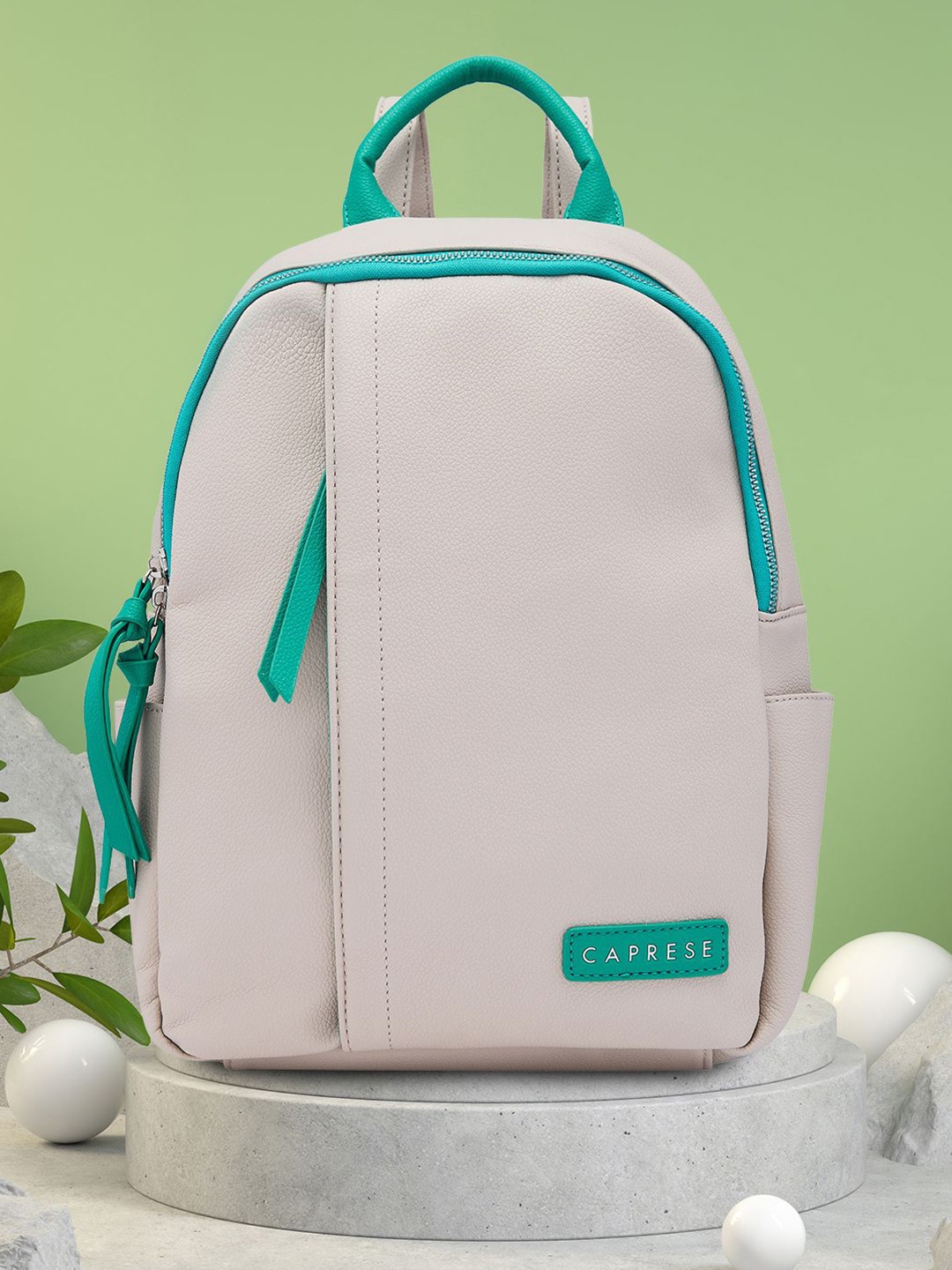 

Caprese Women Colourblocked Backpack, Beige