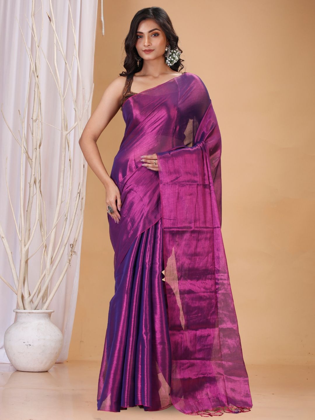 

T.J. SAREES Designer Saree, Magenta