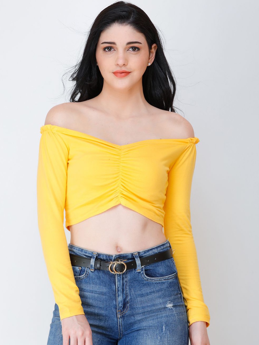 

BAESD Women Off-Shoulder Bardot Top, Yellow