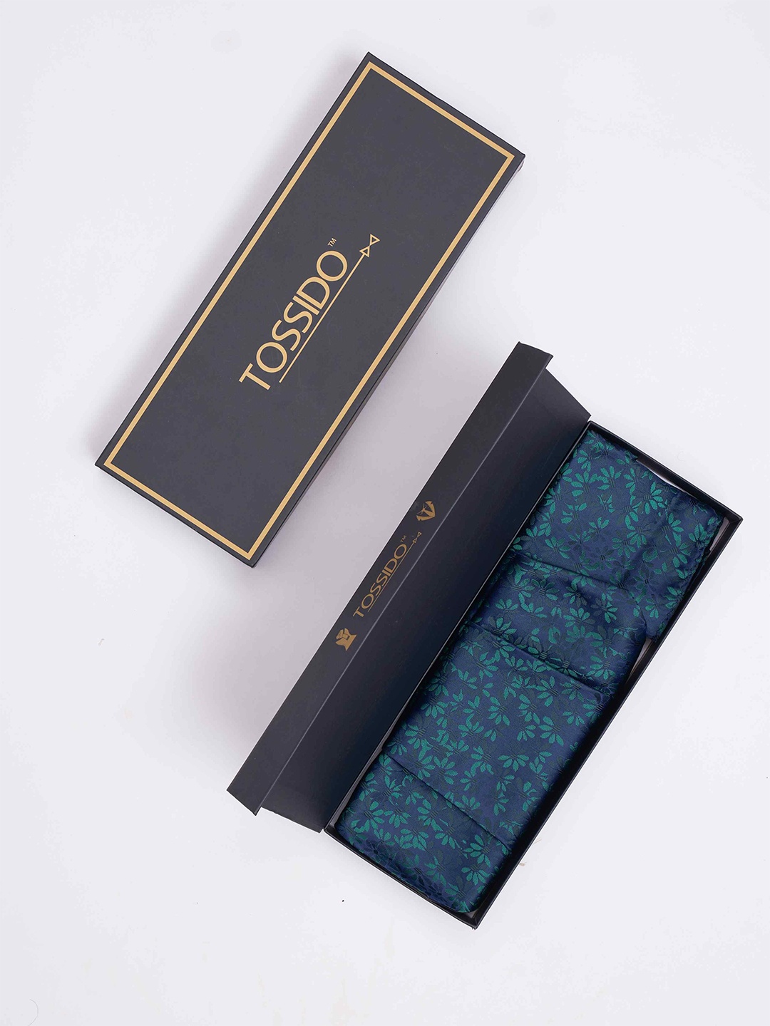 

Tossido Men Woven Design Cravat & Pocket Square Accessory Gift, Green