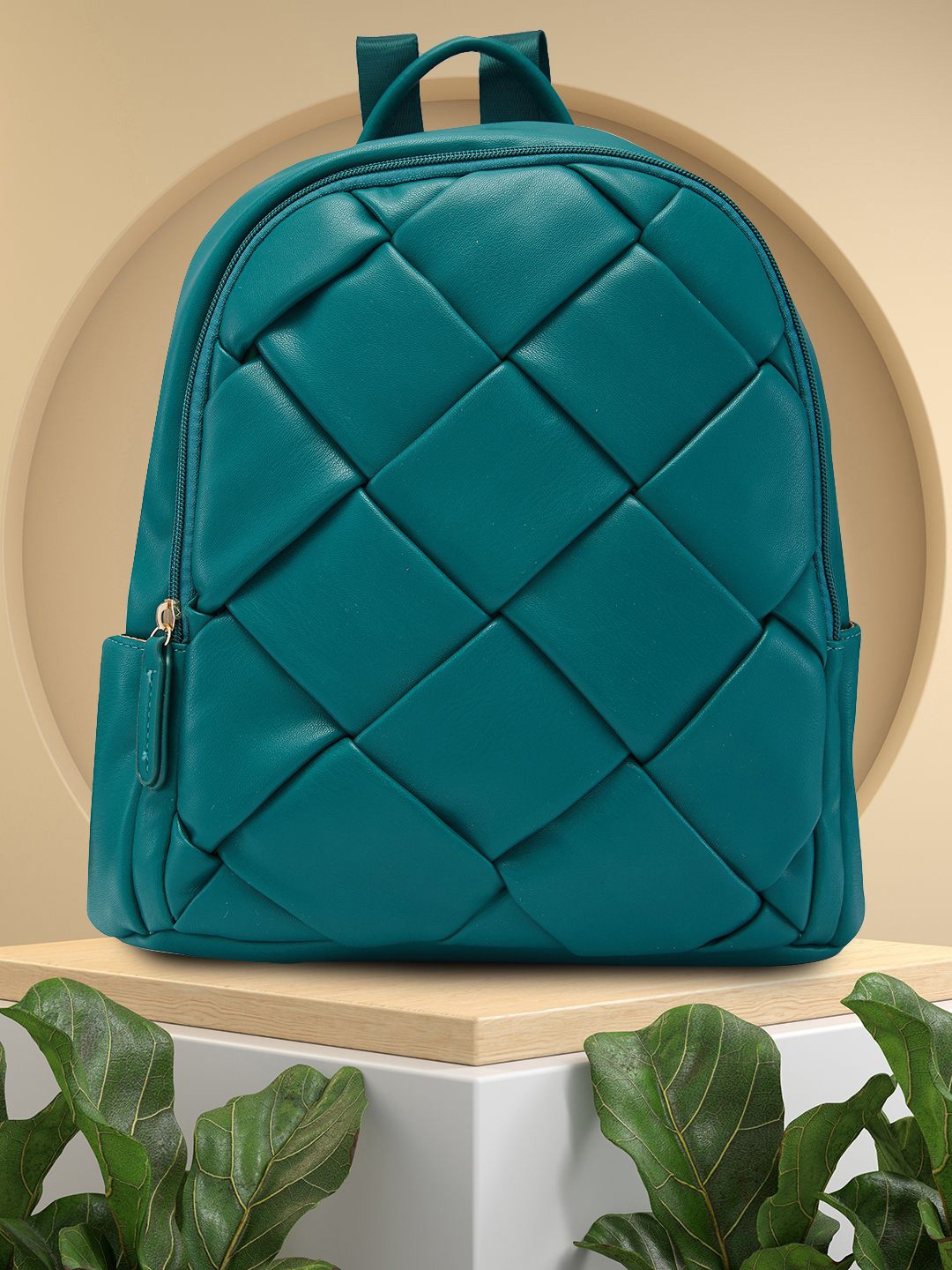 

Caprese Women Textured Backpack, Green