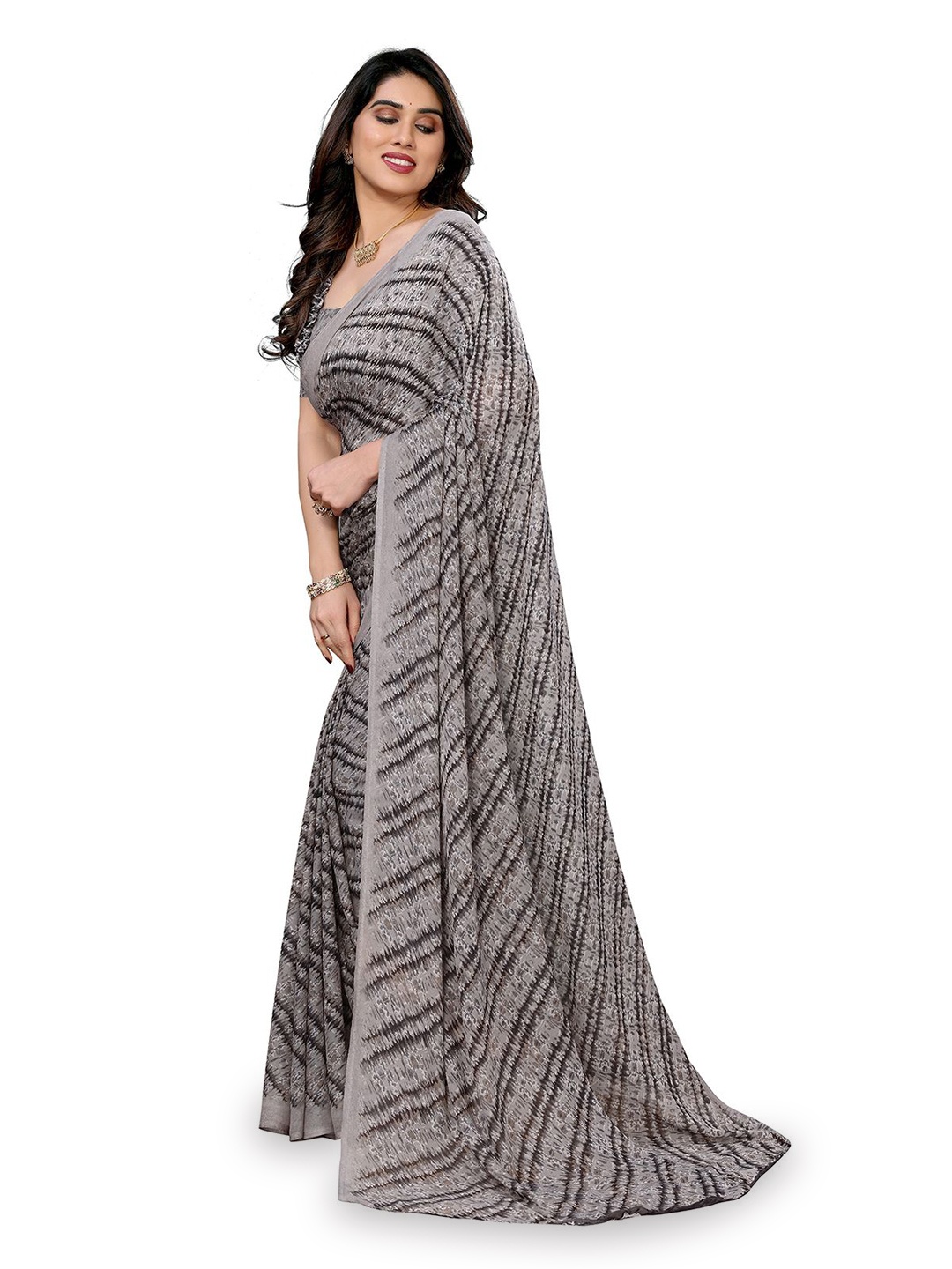 

Moda Rapido Printed Saree, Grey