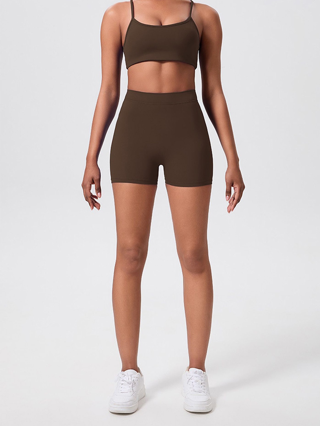 

LULU & SKY Medium Coverage Workout Bra, Brown