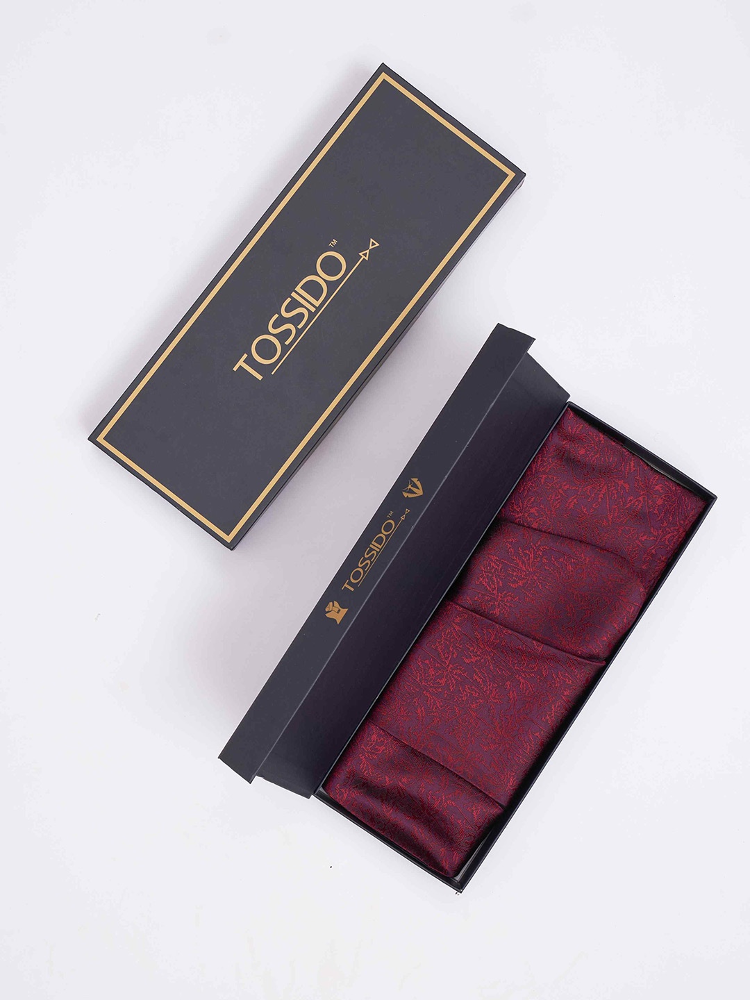 

Tossido Men Woven Design Cravat & Pocket Square Accessory Gift, Blue