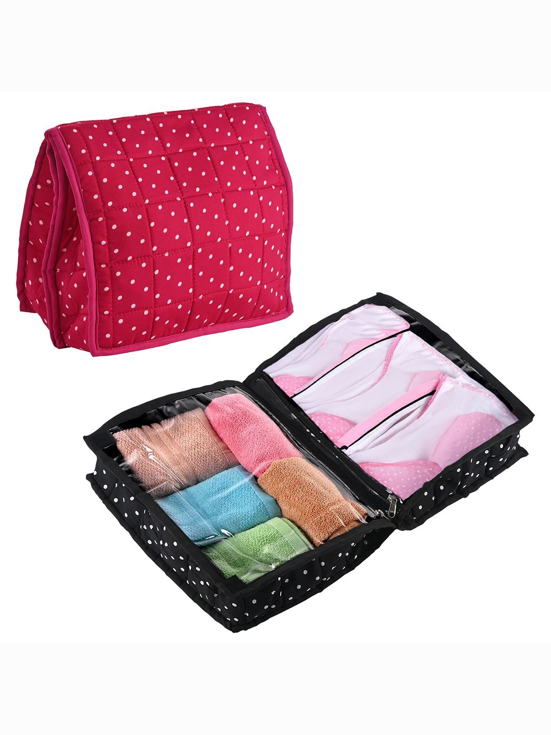 

Kuber Industries Unisex Black Travel Kit, Pink