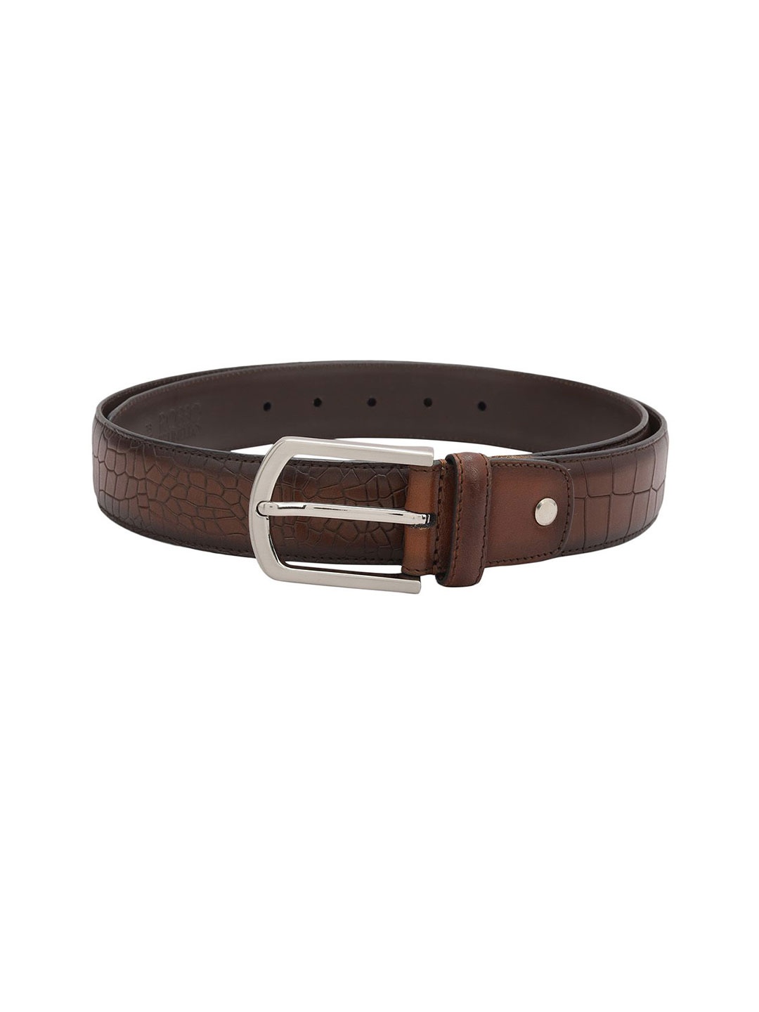 

ROSSO BRUNELLO Men Textured Leather Belt, Tan