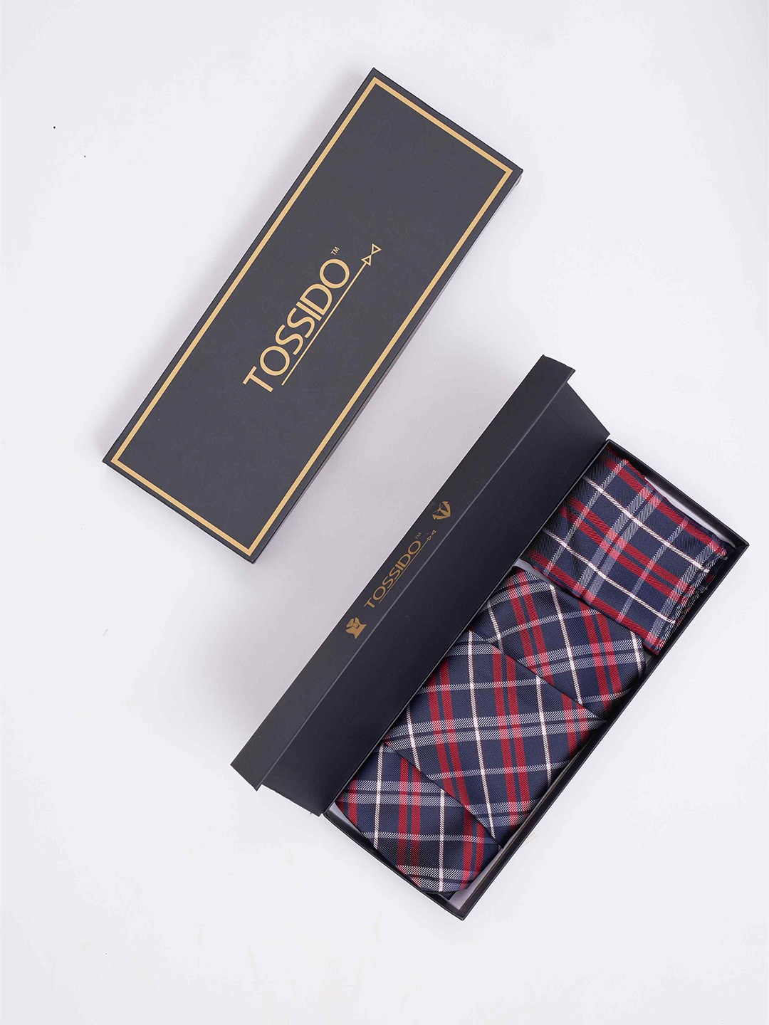 

Tossido Men Woven Design Cravat & Pocket Square Accessory Gift, Grey