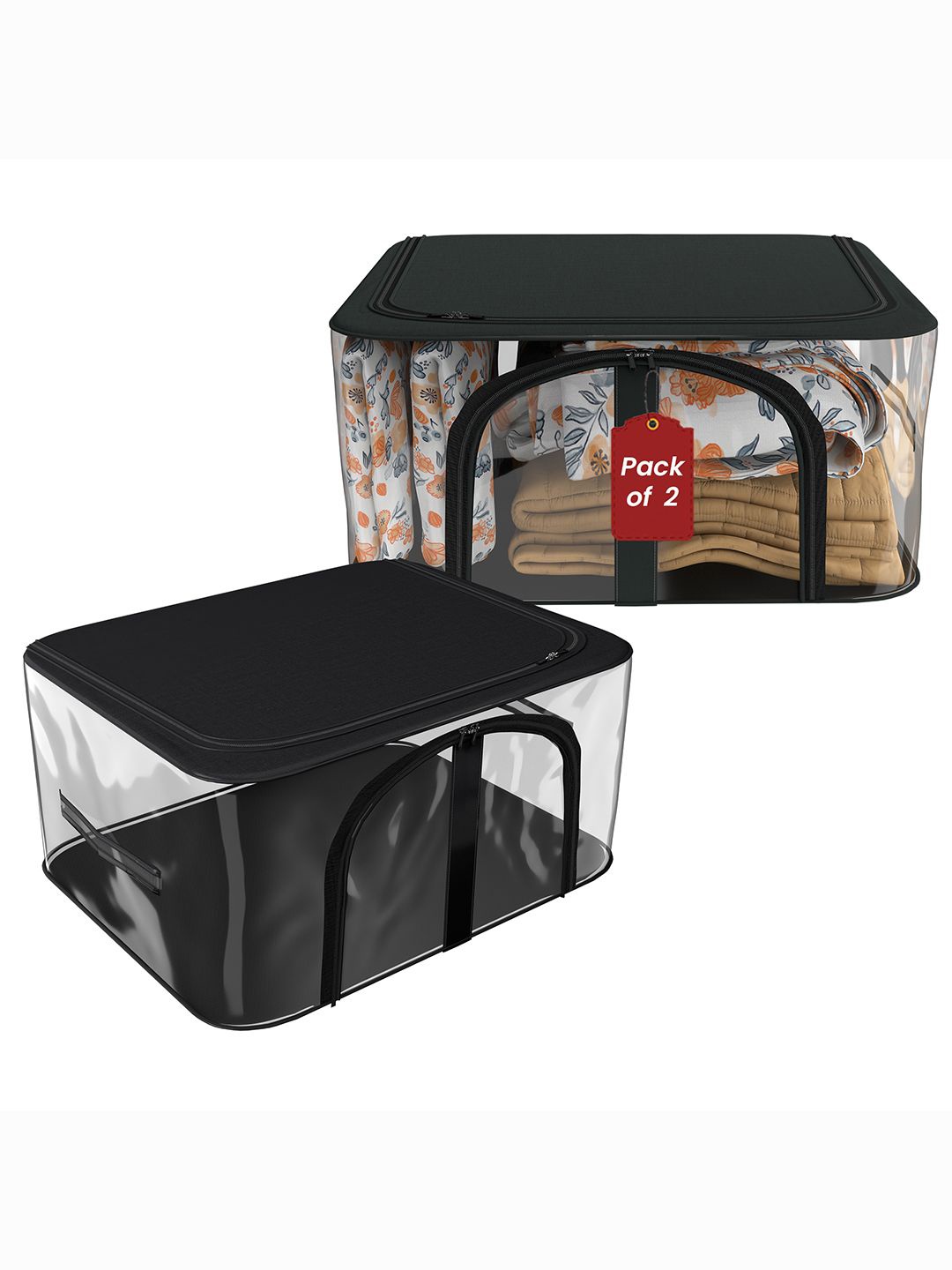 

Kuber Industries Grey 2 Pieces Regular Drawer Organisers