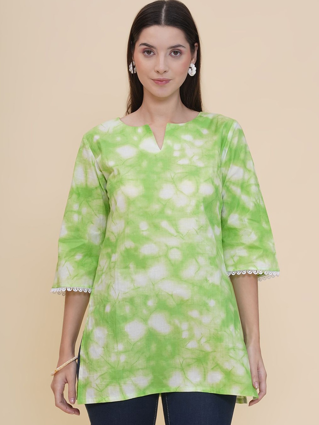 

Modish Couture Women Printed Tunic, Green