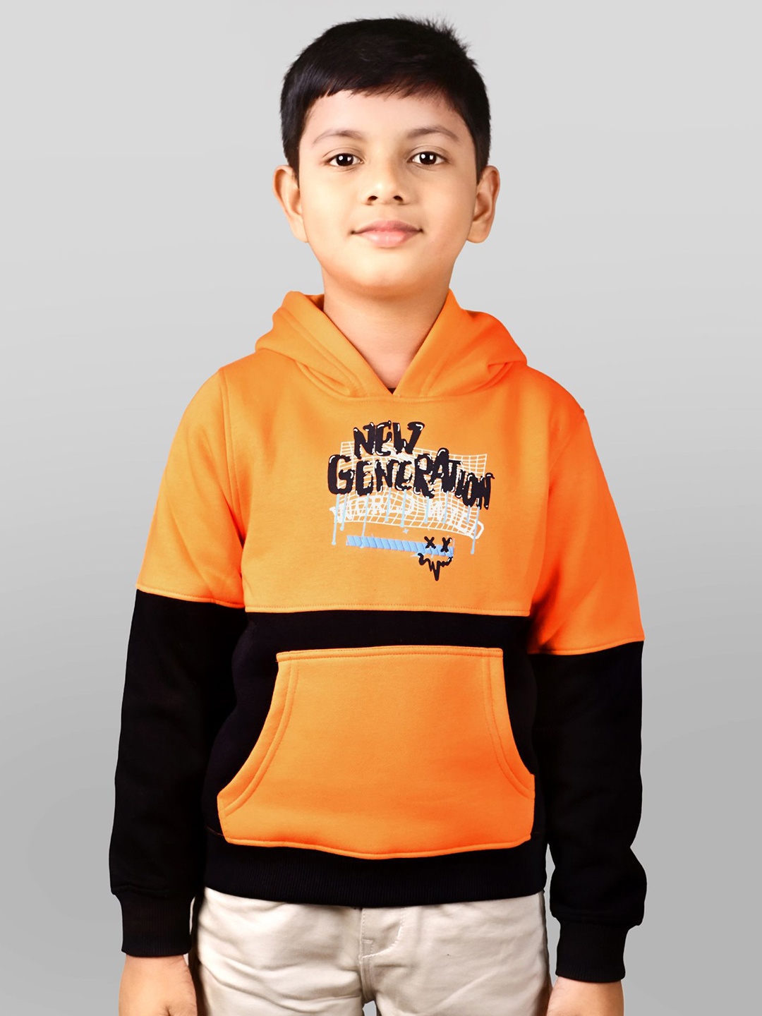 

YOUMAA Boys Printed Sweatshirt, Orange