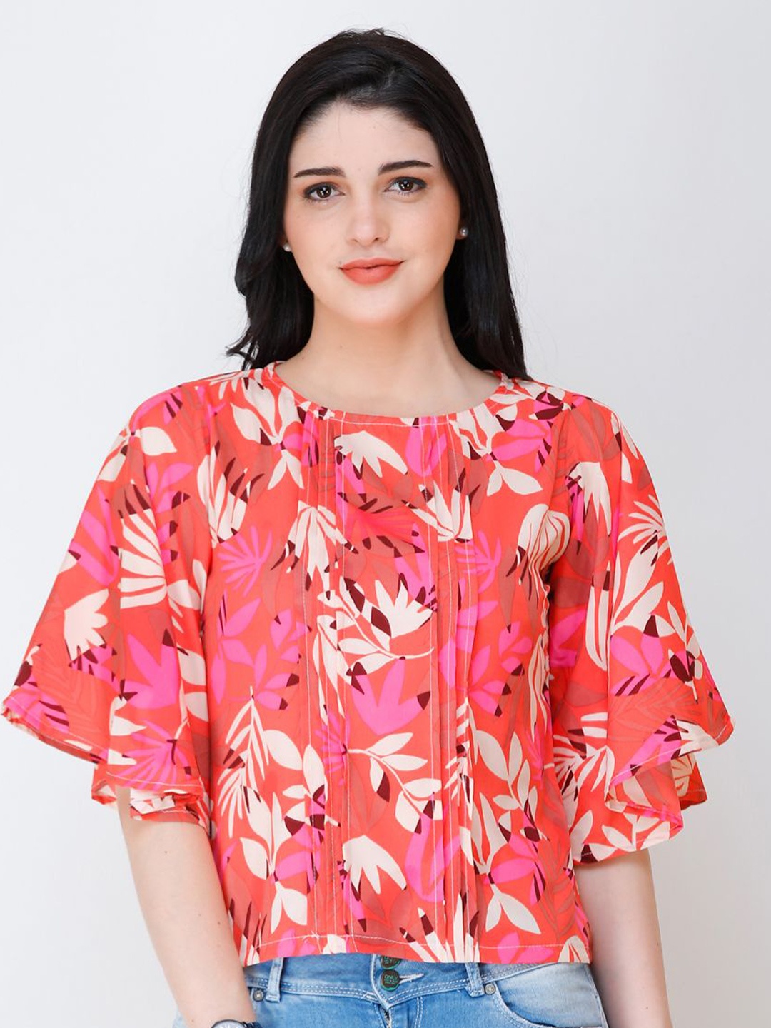 

BAESD Women Floral Printed Top, Pink