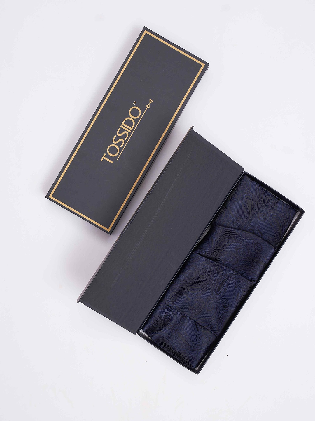 

Tossido Men Woven Cravat & Pocket Square Accessory Gift, Blue