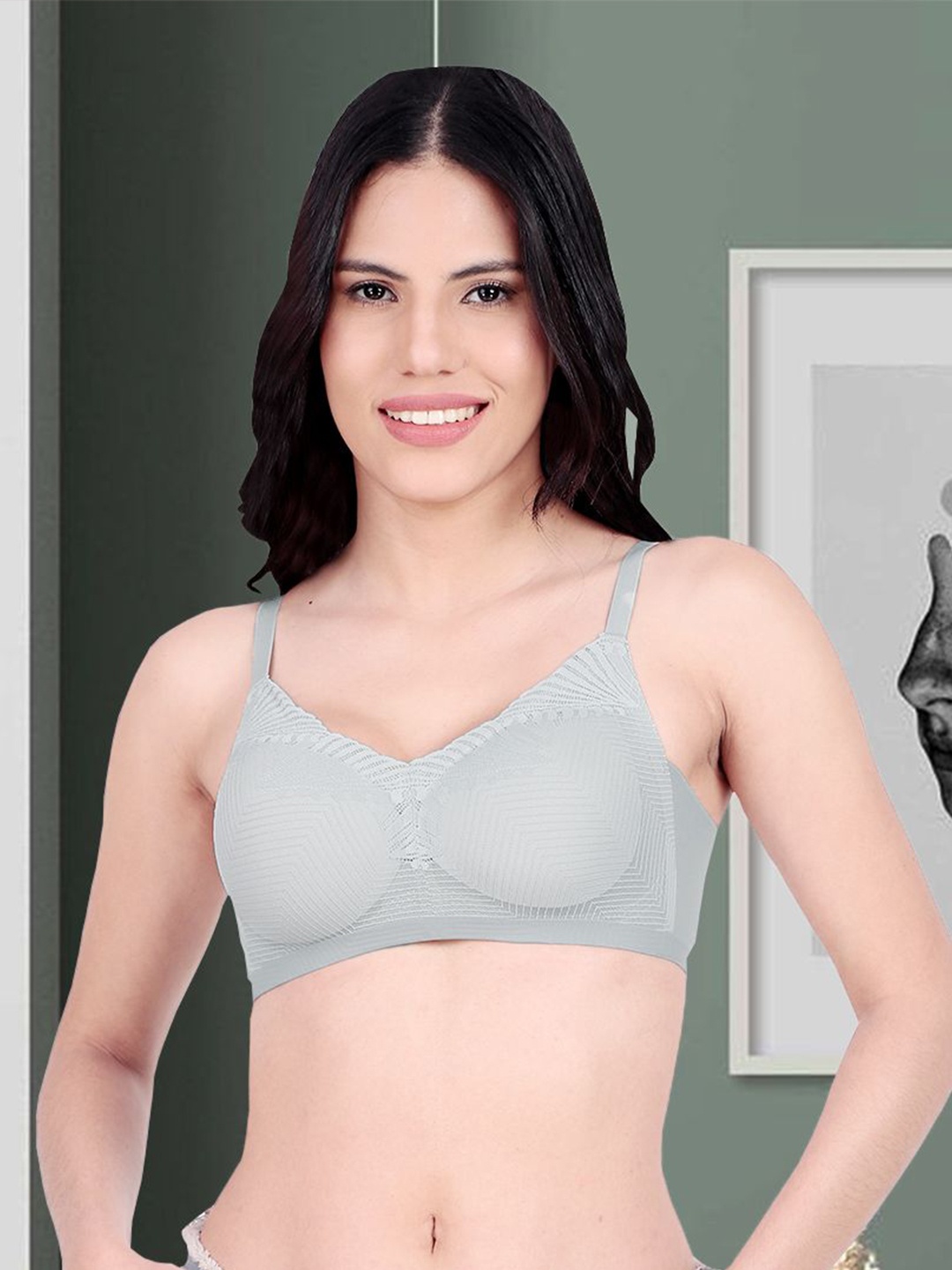 

Secret Lives Women Half Coverage Lightly Padded Push-Up Bra, Grey