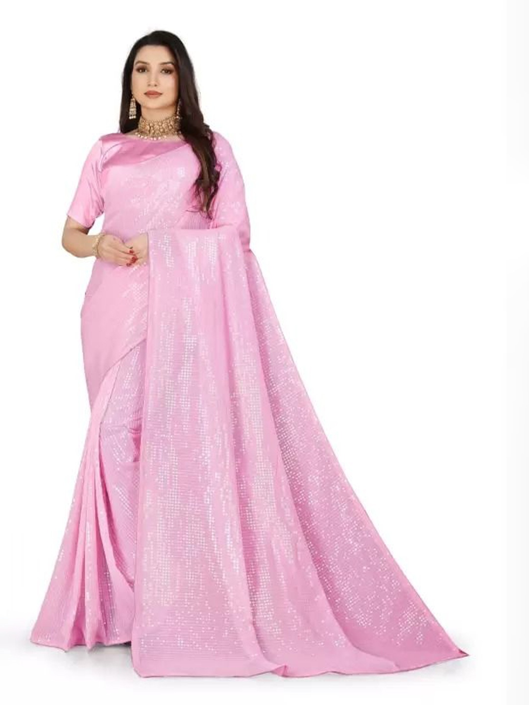 

KALINI Women Embellished Saree, Pink