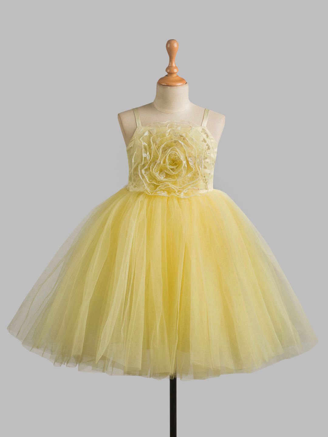 

Toy Balloon kids Girls Net Fit & Flare Dress, Yellow