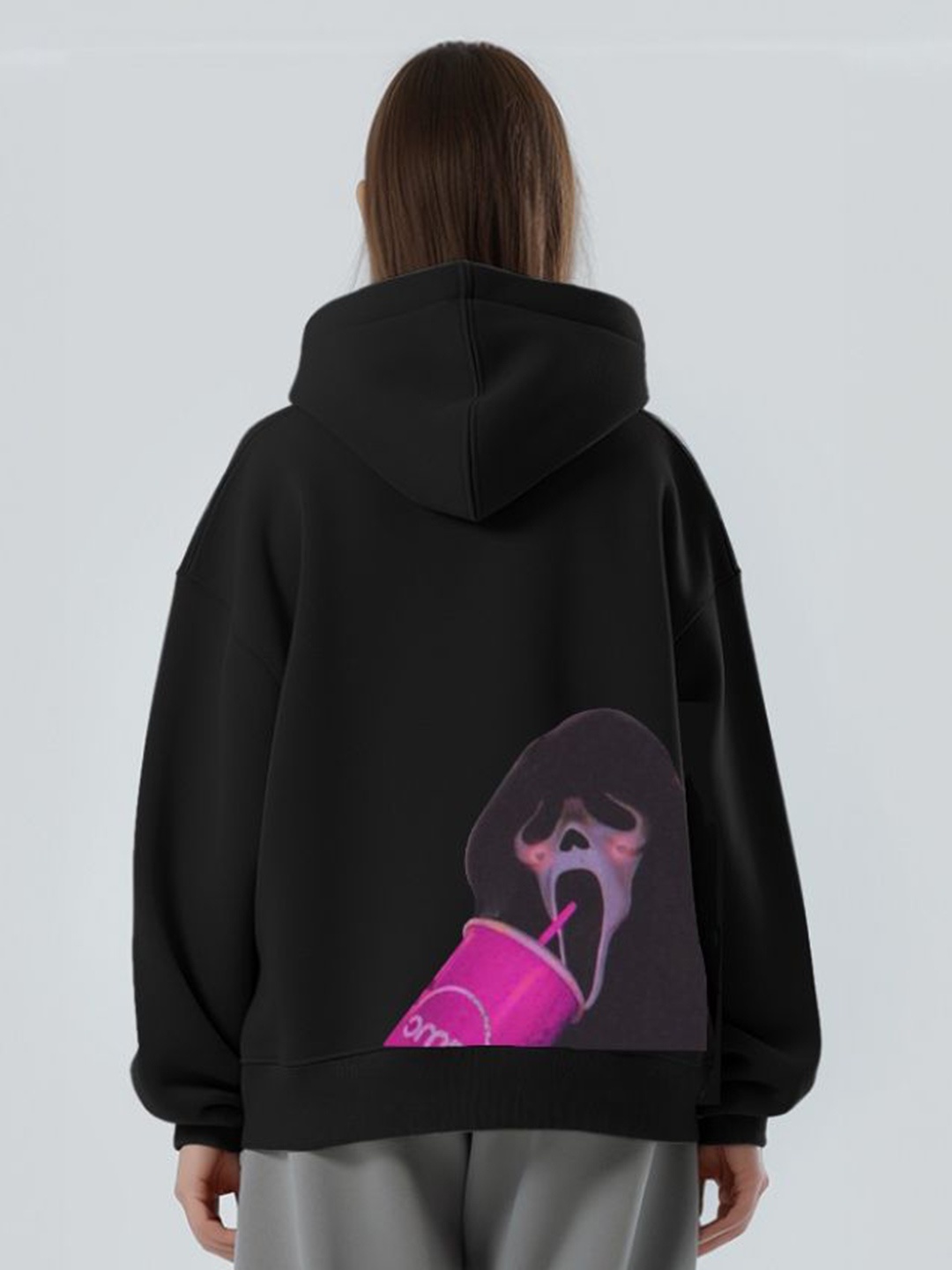 

TheBTclub Unisex Printed Hooded Sweatshirt, Black