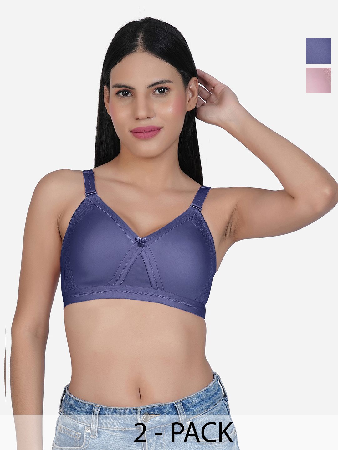 

SHYAM SONS FLAIR Women Pack Of 2 Full Coverage Minimizer Bra, Blue