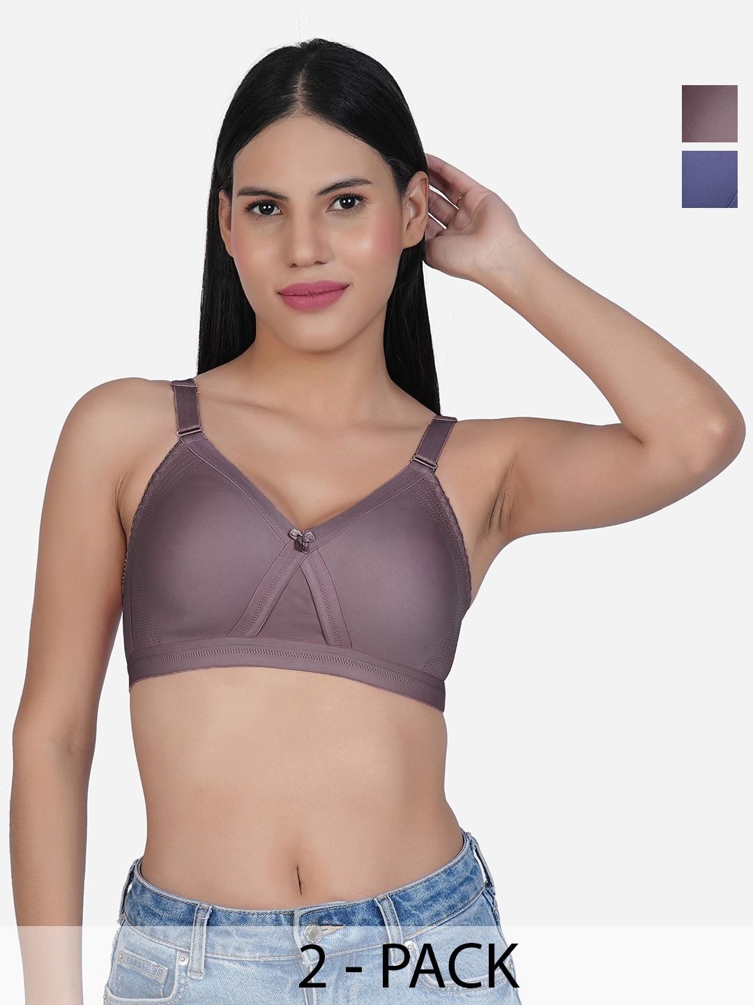 

SHYAM SONS FLAIR Pack Of 2 Full Coverage Minimizer Bra, Blue