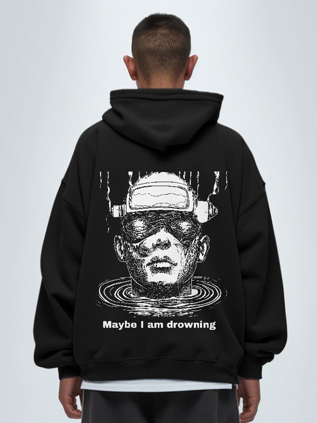 

TheBTclub Men May Be Im Drowning Hooded Sweatshirt, Black