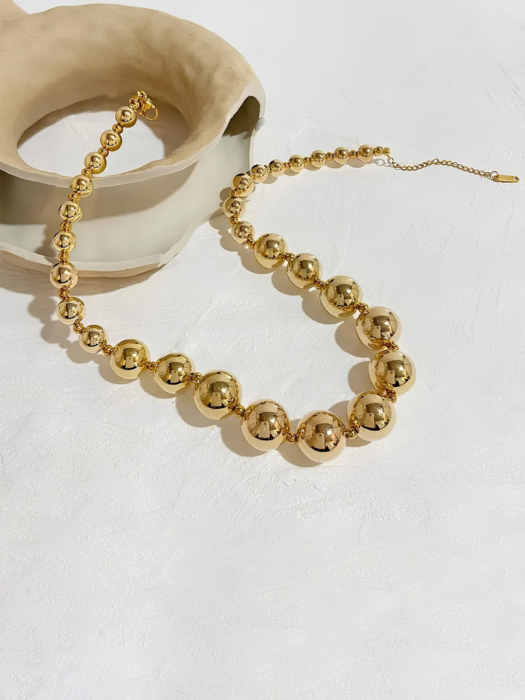 

KARISHMA KREATIONS 18KT Gold-Plated Stainless Steel Beaded Hip Hop Anti Tarnish Necklace