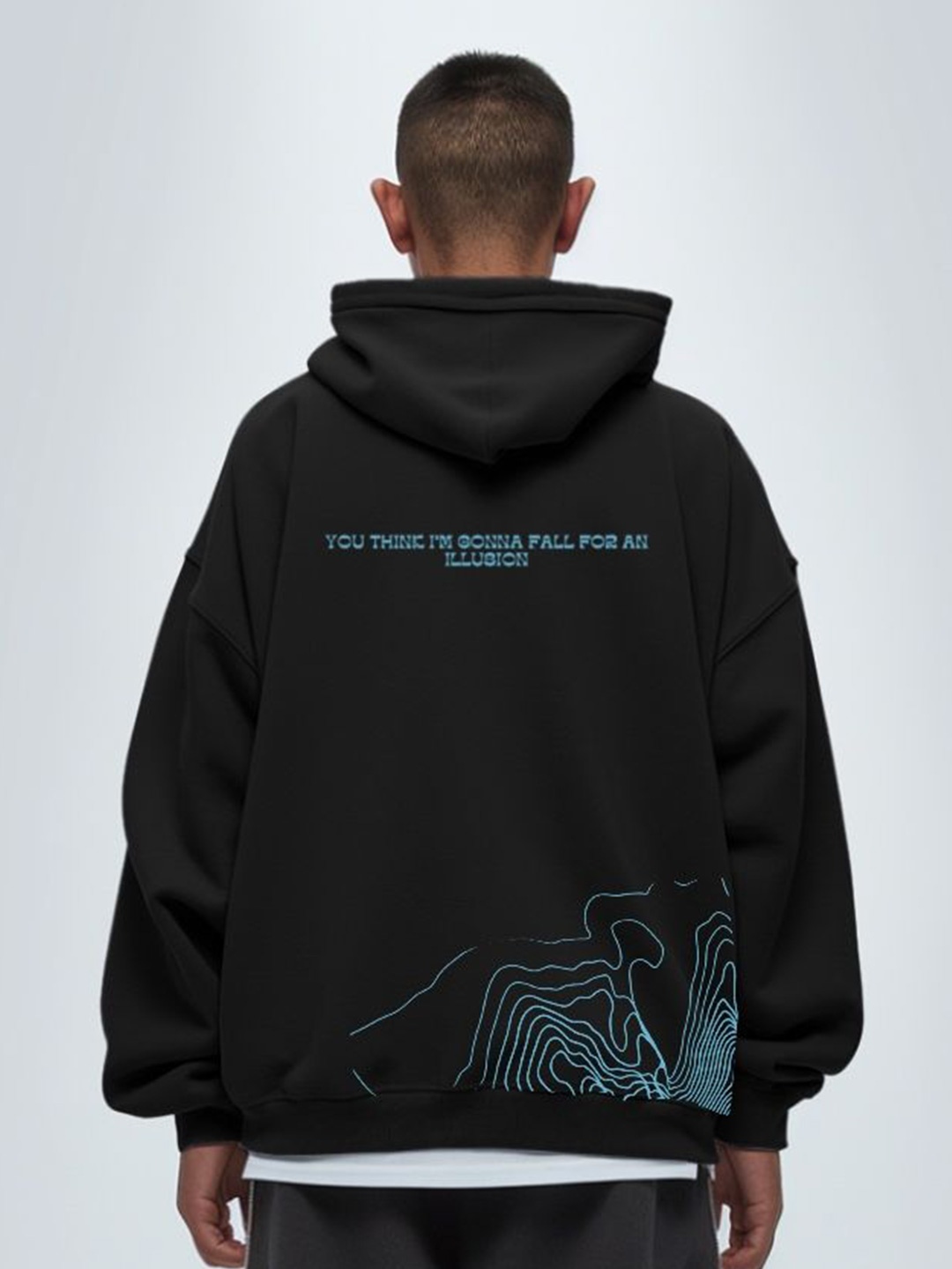 

TheBTclub Men Printed Hooded Pullover Sweatshirt, Black