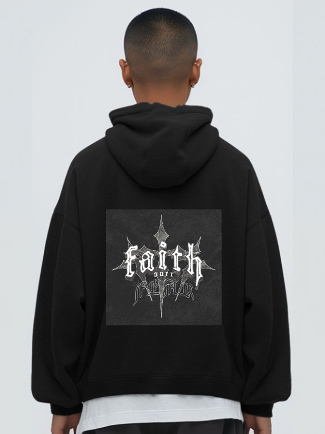 

TheBTclub Faith Men Hooded Sweatshirt, Black