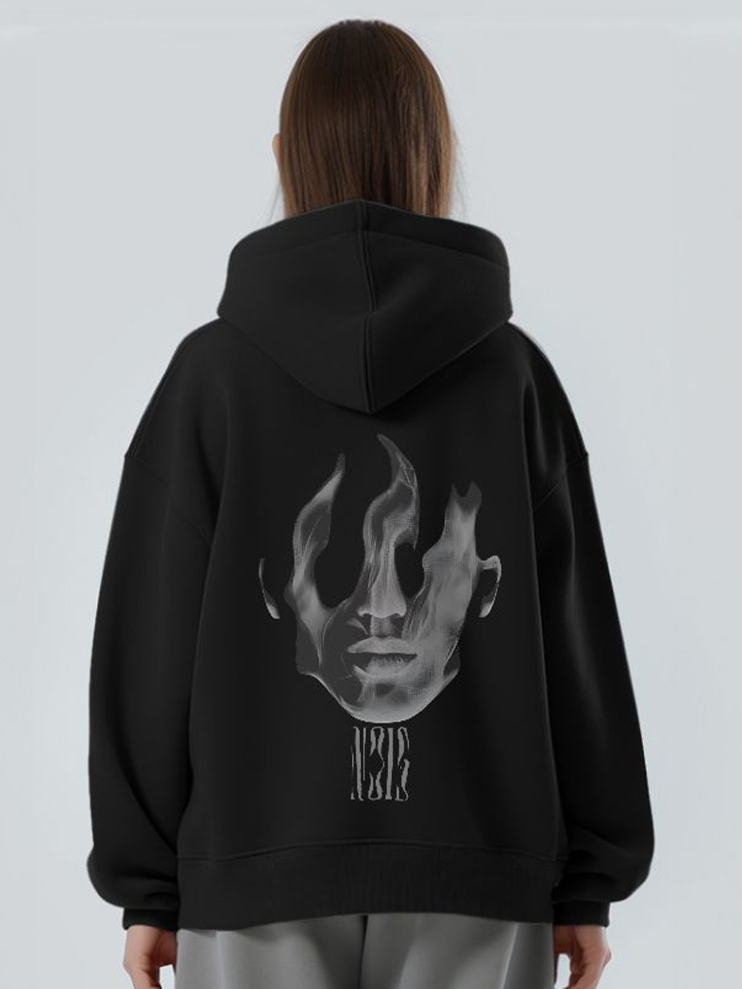 

TheBTclub Unisex Printed Hooded Sweatshirt, Black