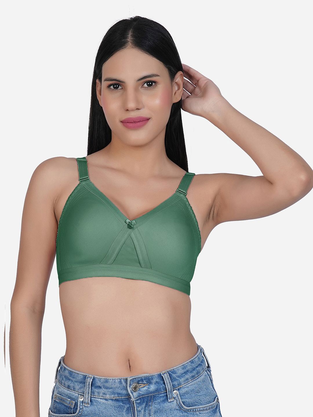 

SHYAM SONS FLAIR Women Softline Non-Wired Non Padded Full Coverage Minimizer Bra, Green