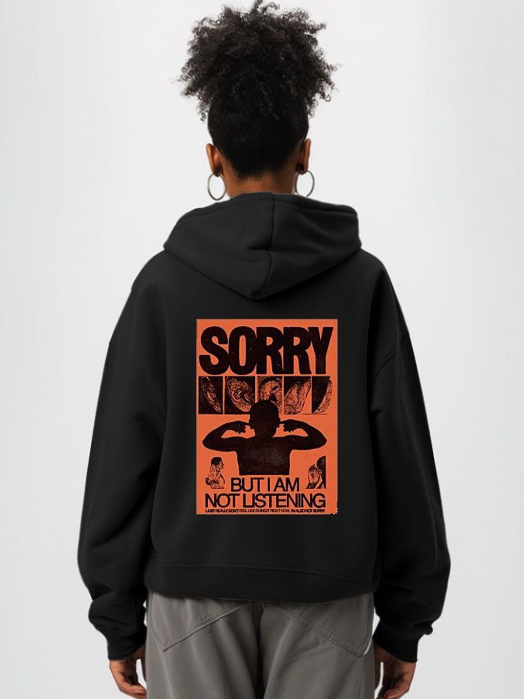 

TheBTclub UNISEX SORRY BUT IM NOT LISTENING Sweatshirts, Black