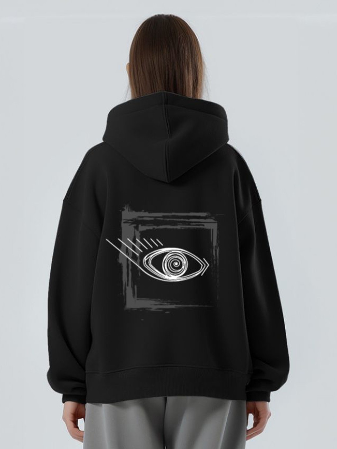 

TheBTclub Unisex INSOMNIA Hooded Printed Sweatshirt, Black