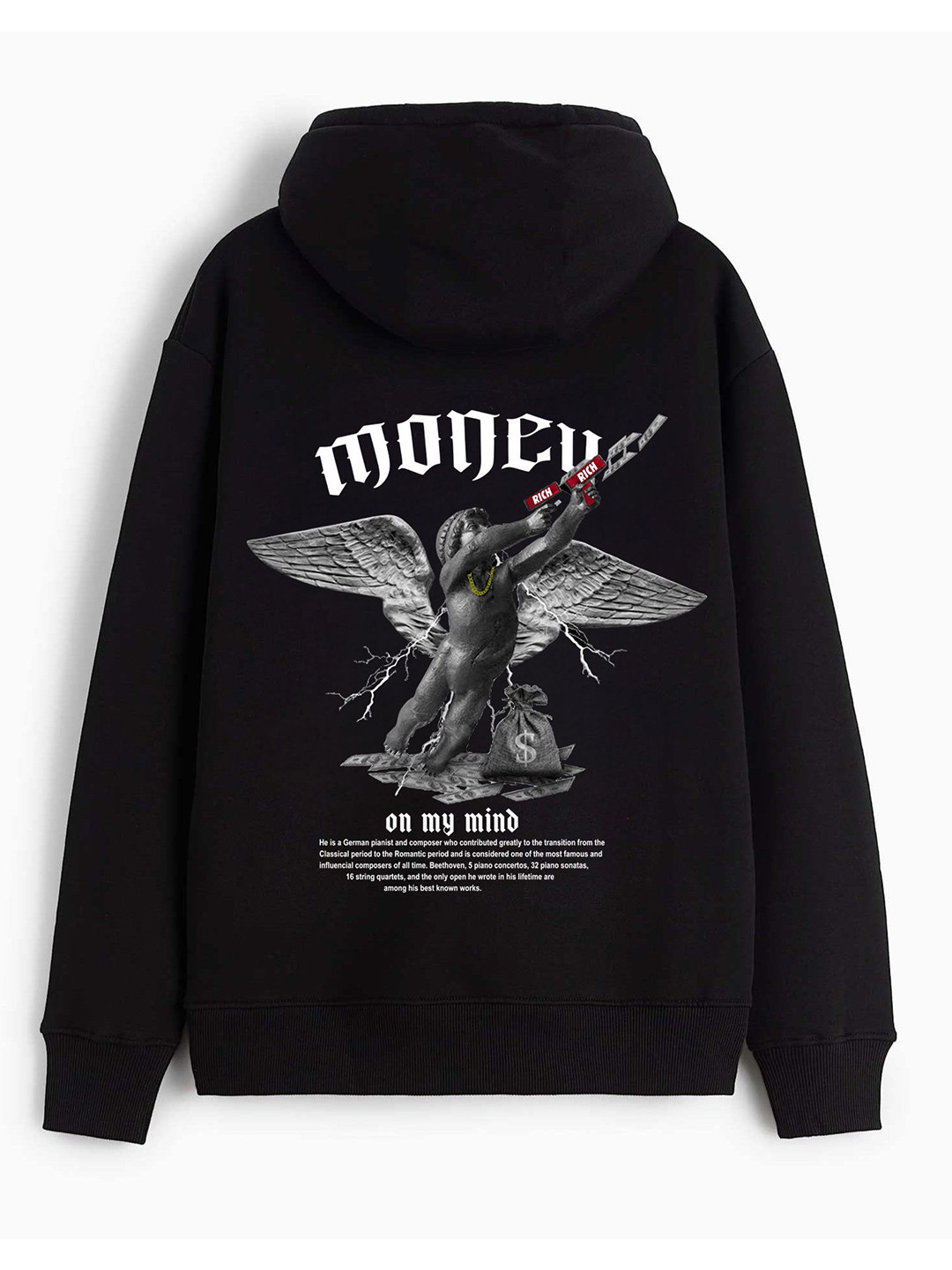 

TheBTclub Men Money on my mind - Hooded Sweatshirt, Black