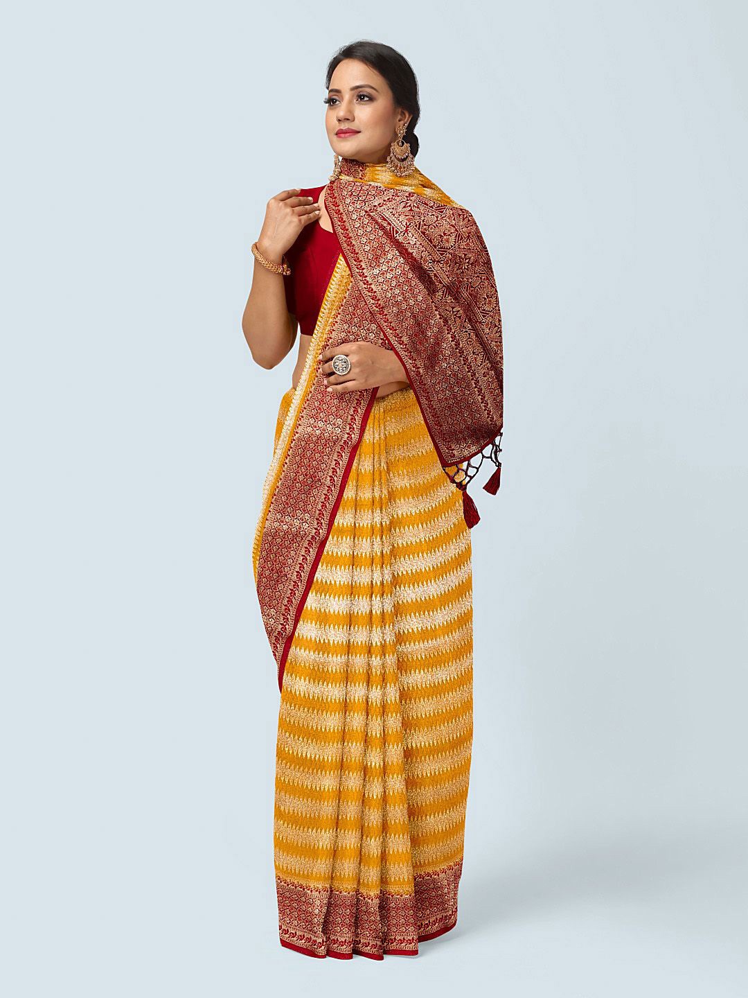 

Meena Bazaar Woven Design Saree, Yellow