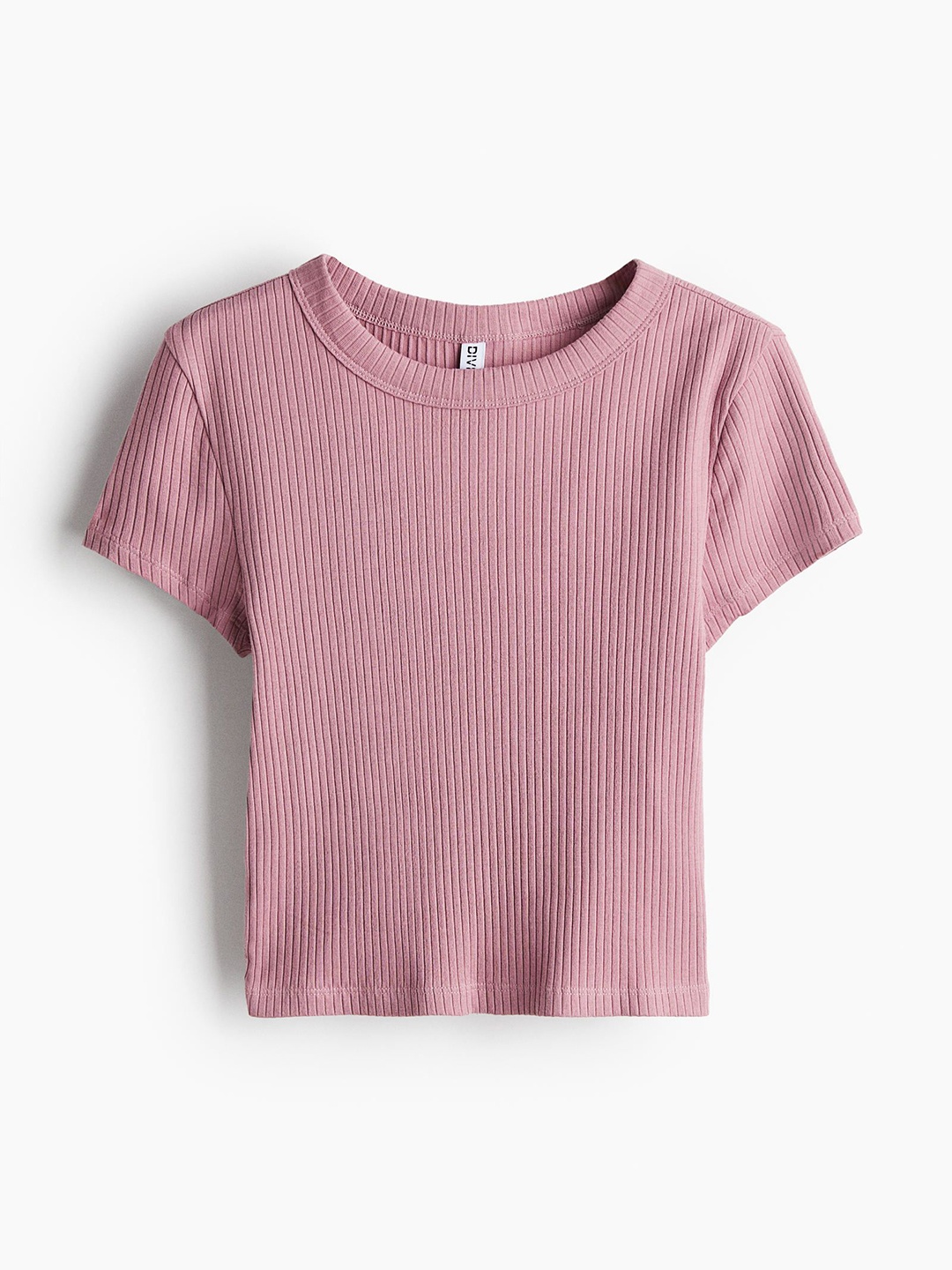 

H&M Ribbed T-Shirt, Pink