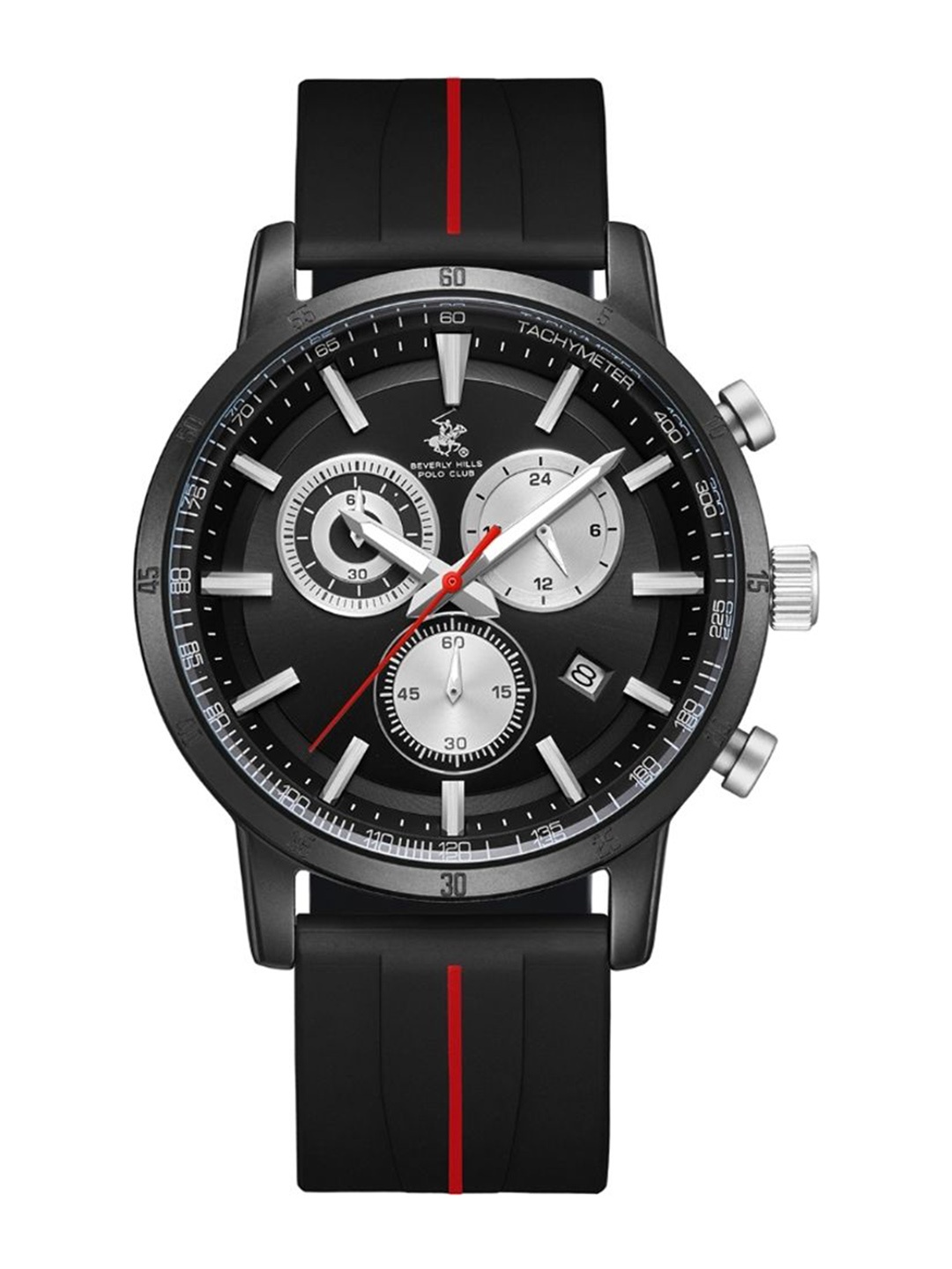 

Beverly Hills Polo Club Men Straps Analogue Chronograph Watch BP3625Y.661, Black