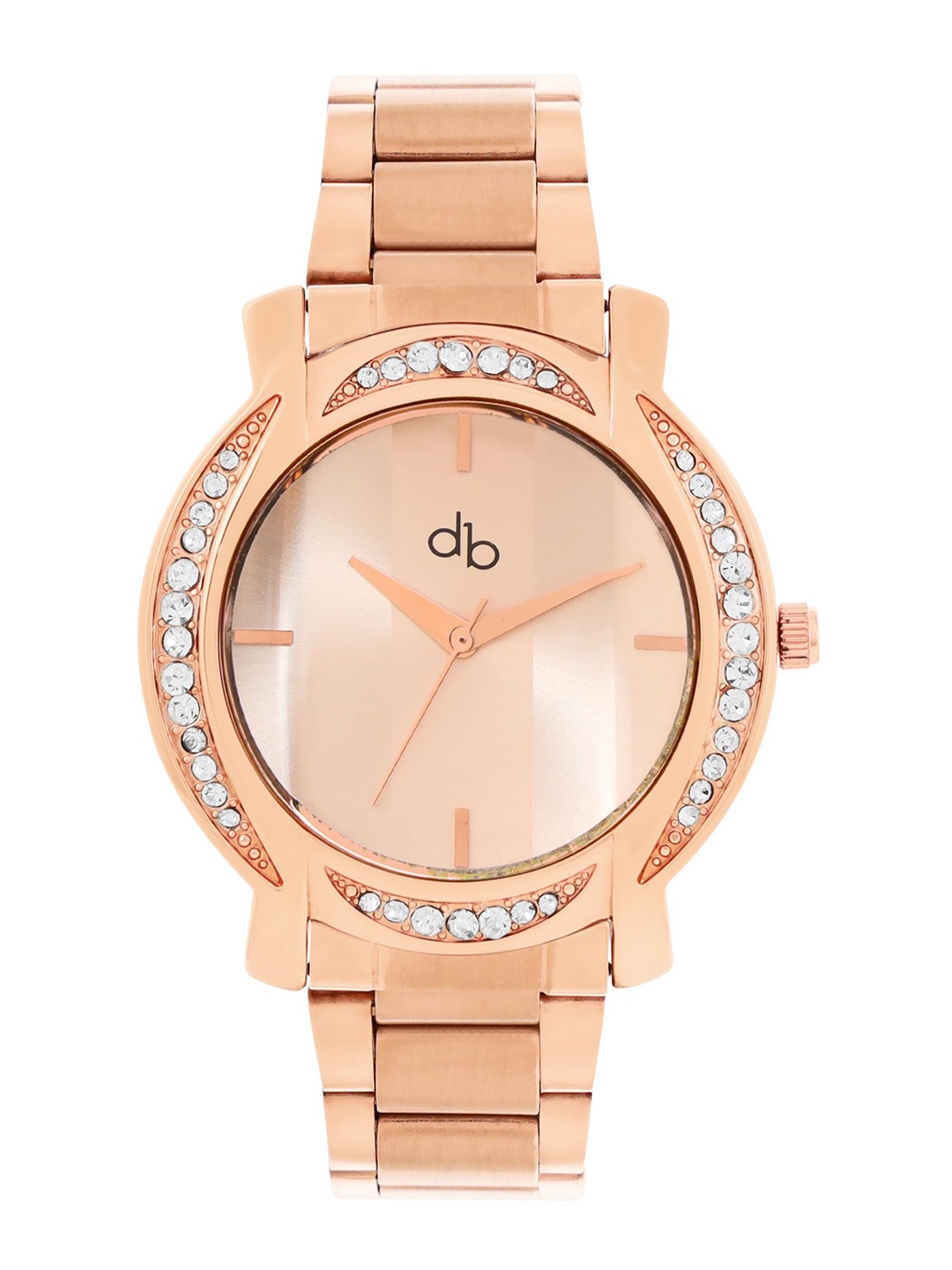 

DressBerry Women Brass Embellished Dial & Wrap Around Straps Analogue Watch DB-SS24-19A, Rose gold