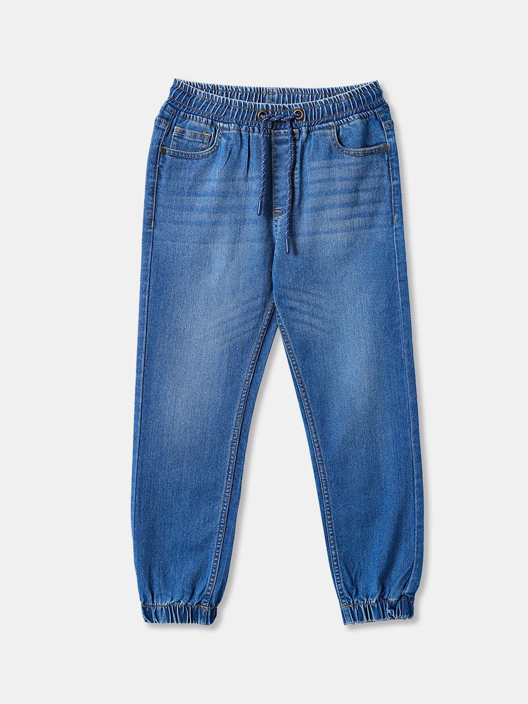 

R&B Boys Mid-Rise Light Fade Joggers Jeans, Blue