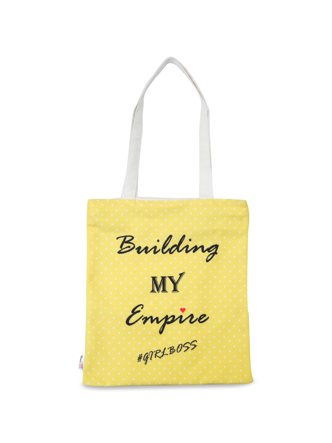 

BandBox Women Typography Printed Shopper Tote Bag, Yellow