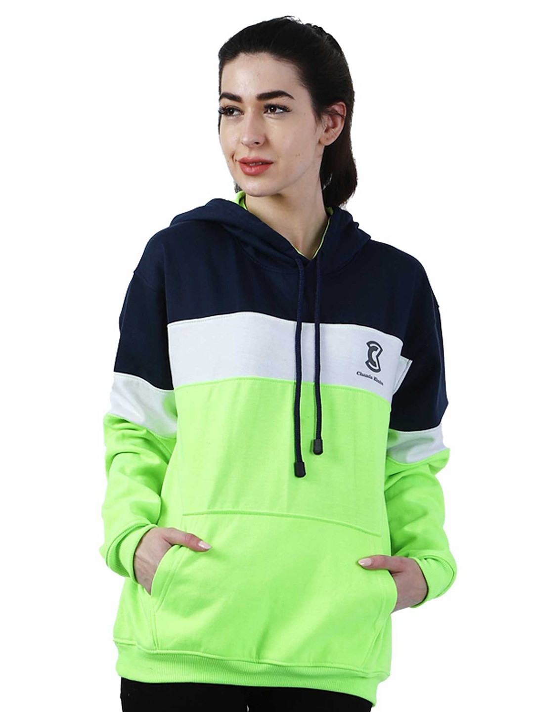 

Chanda Khuba Women Hooded Sweatshirt, Navy blue