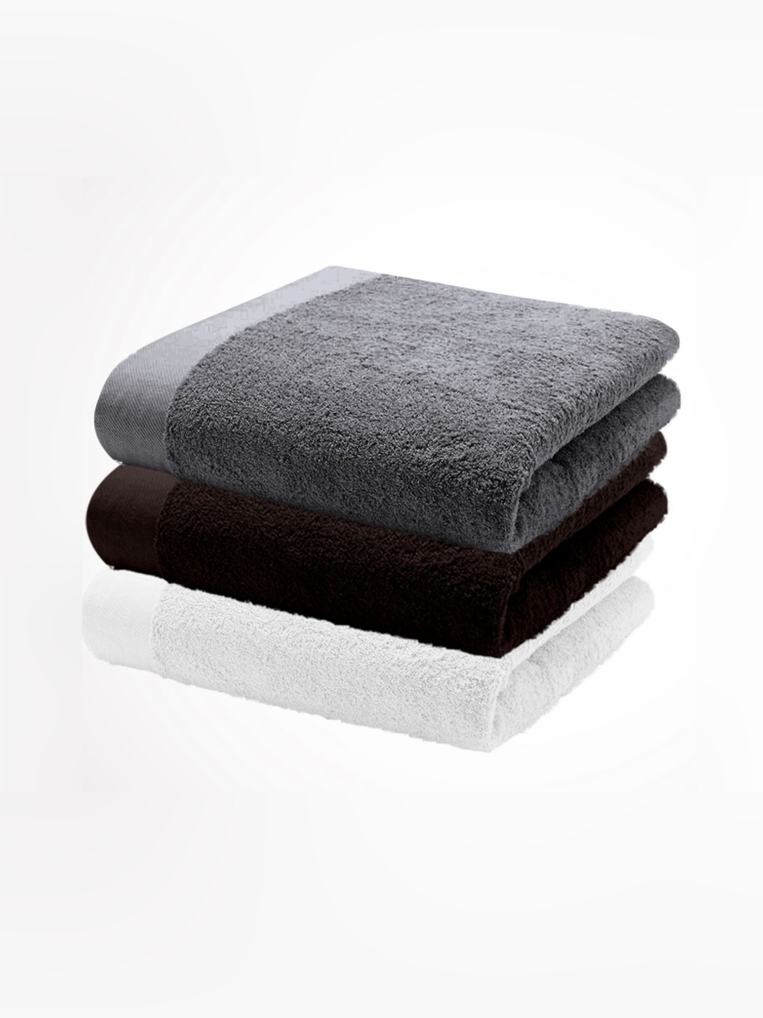 

HOME PLUS STUDIOS Grey & White 3 Cotton 650 GSM Bath Towel