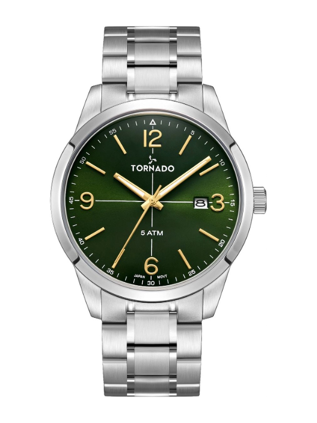 

TORNADO Men Dial & Stainless Steel Bracelet Style Straps Analogue Watch T24007-SBSH, Green