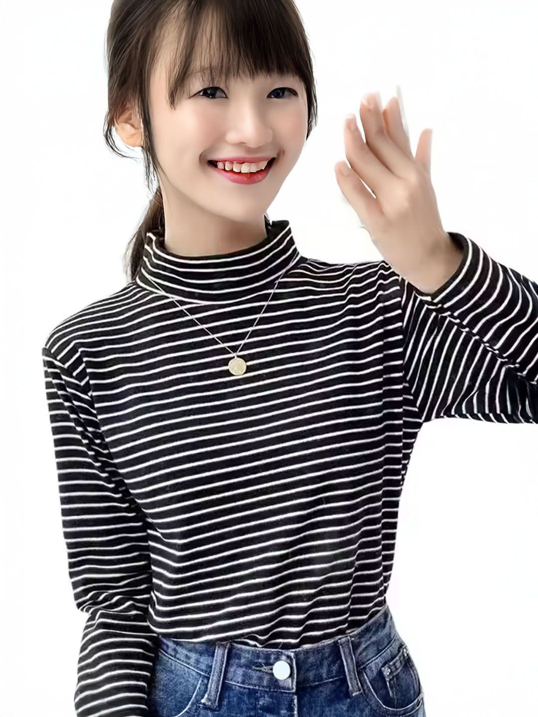 

StyleCast Women Striped Sweatshirt, Black