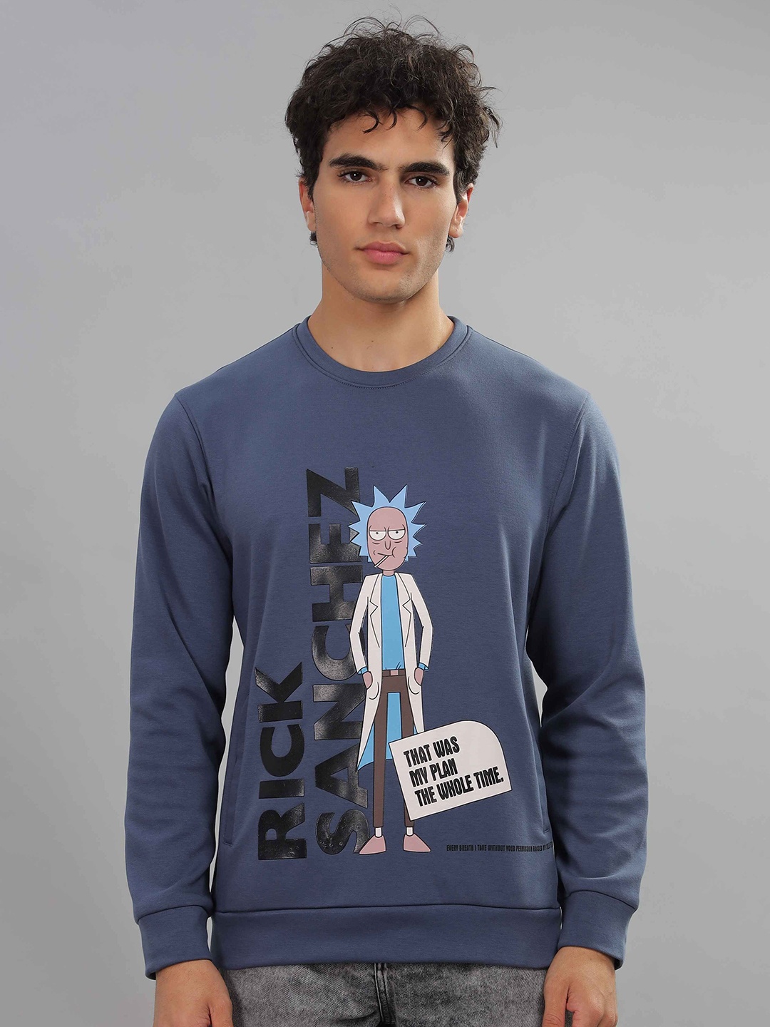 

Parcel Yard Men Printed Sweatshirt, Navy blue