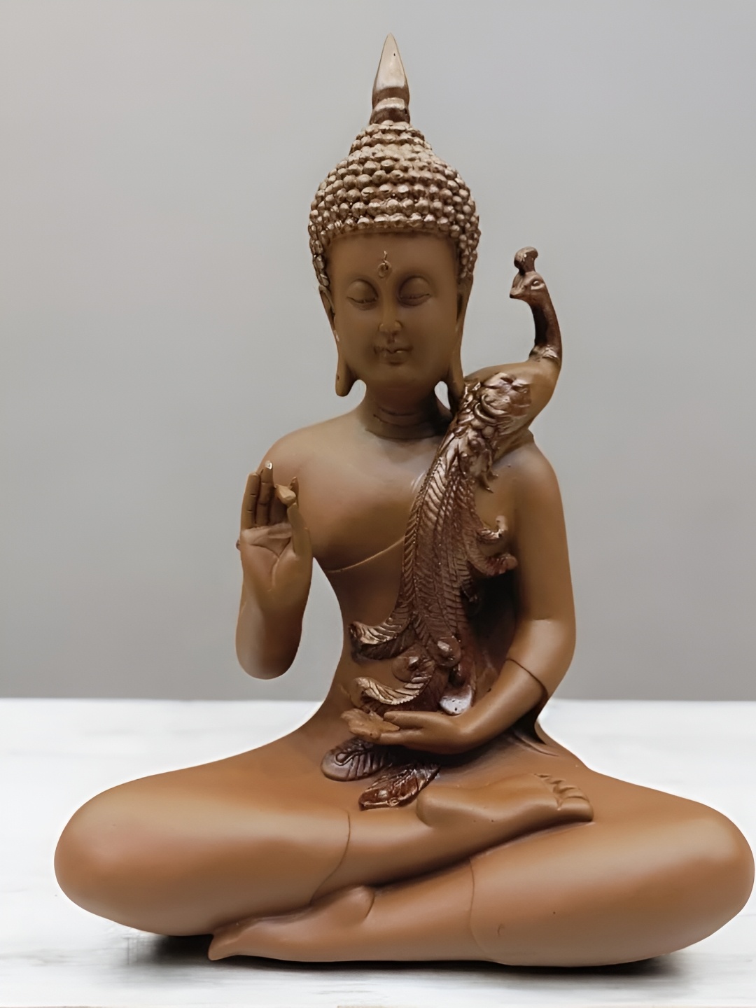 

NAYRA HANDICRAFTS Brown Buddha Figurine Showpiece