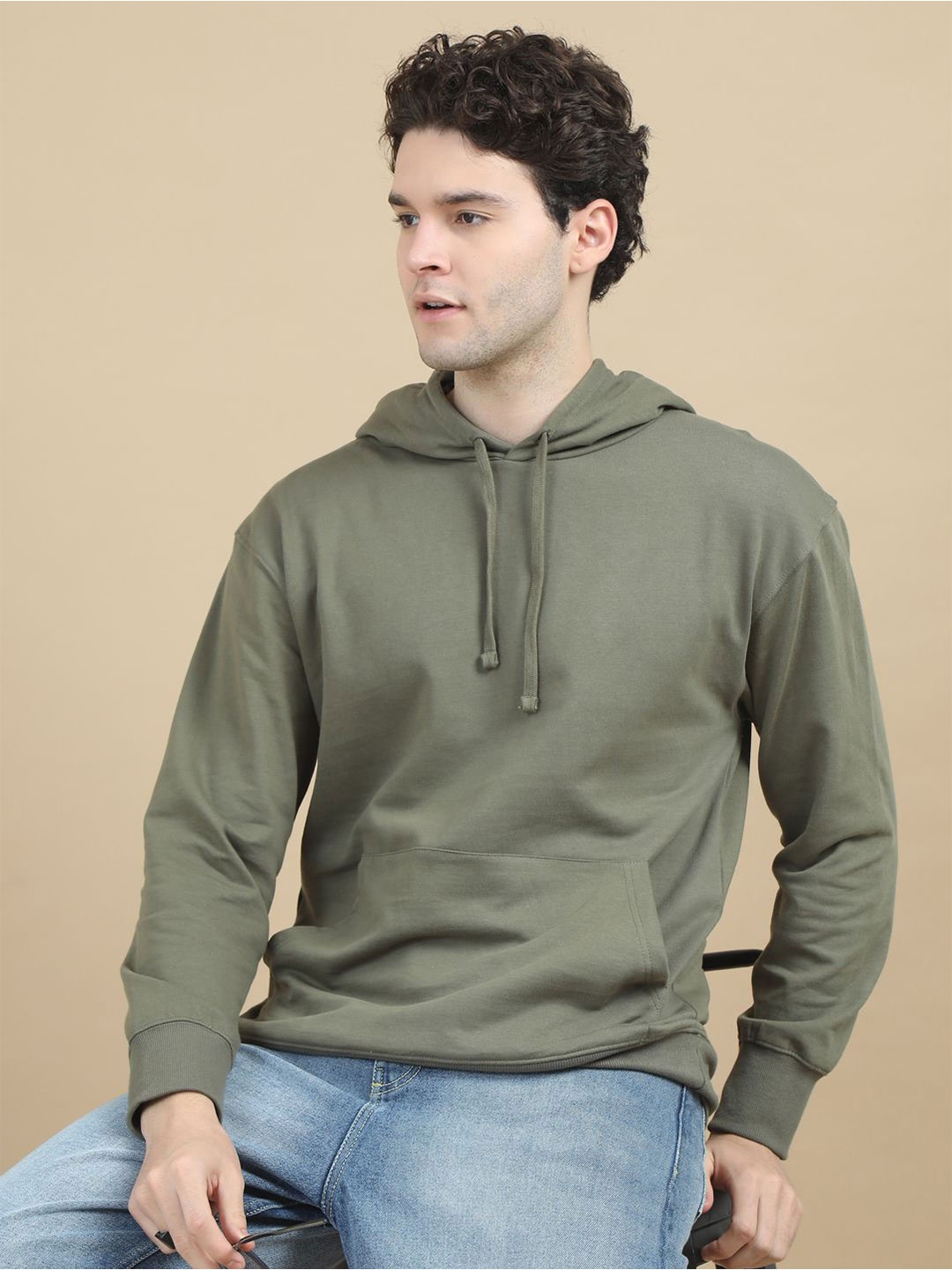 

Bushirt Men Hooded Sweatshirt, Green