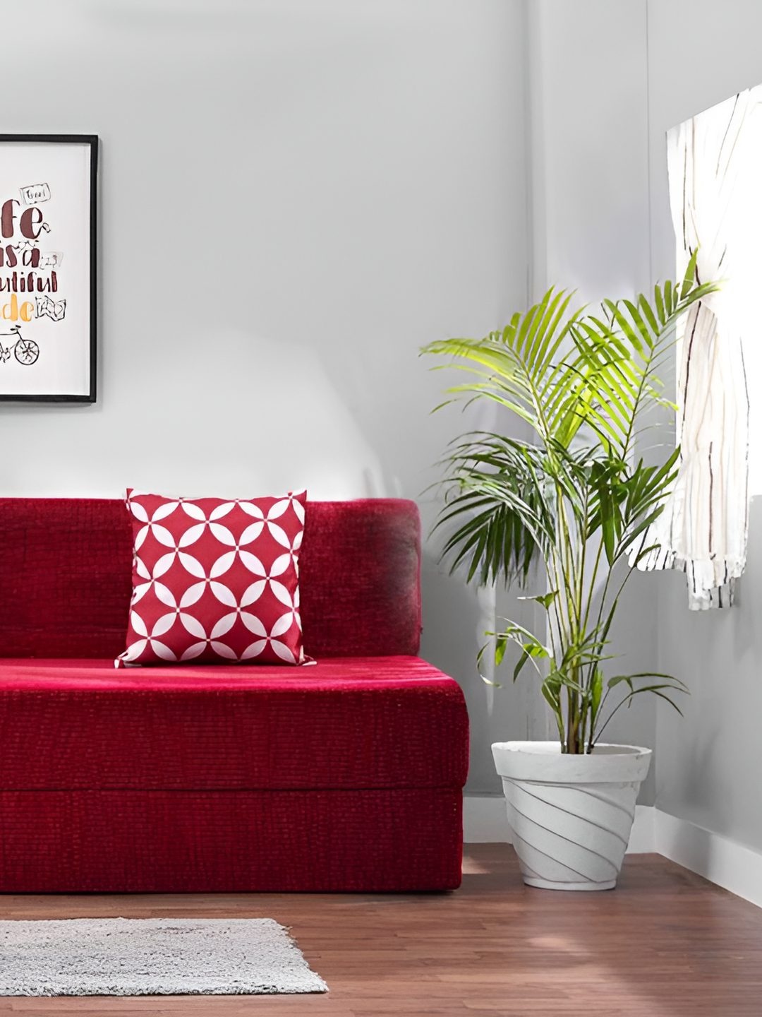 

Solis Primus Comfort for all Maroon Foam Fold Out Sofa Cum Bed