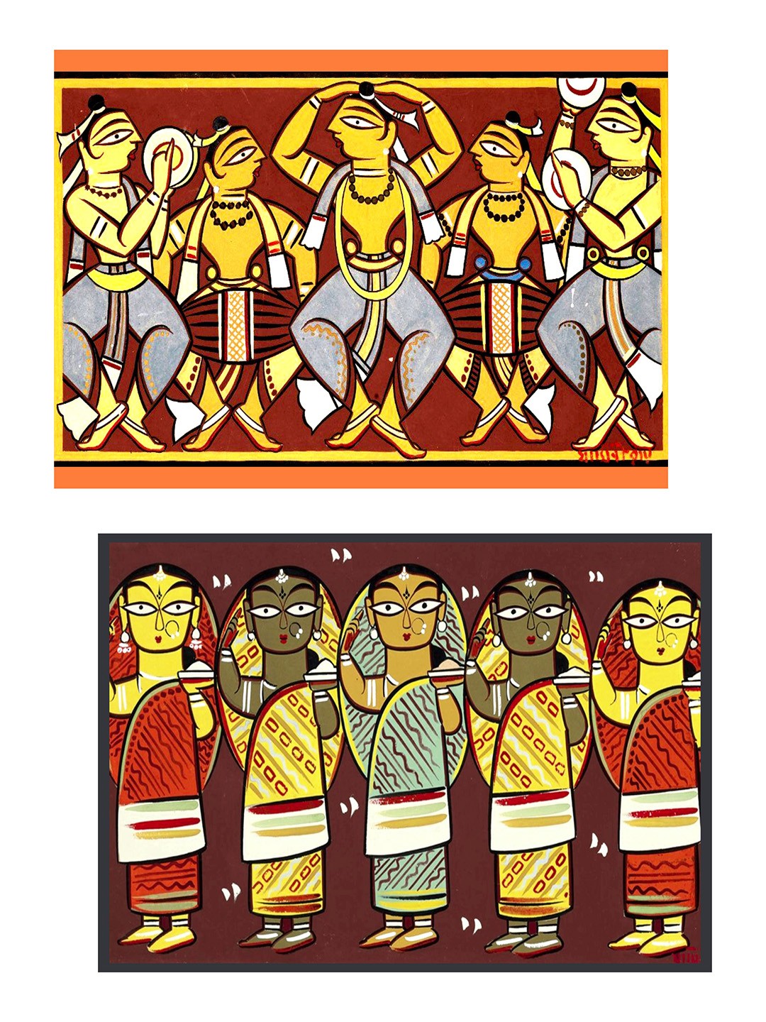 

Adventures India Red & Yellow 2 Pieces Wooden Painting Wall Art