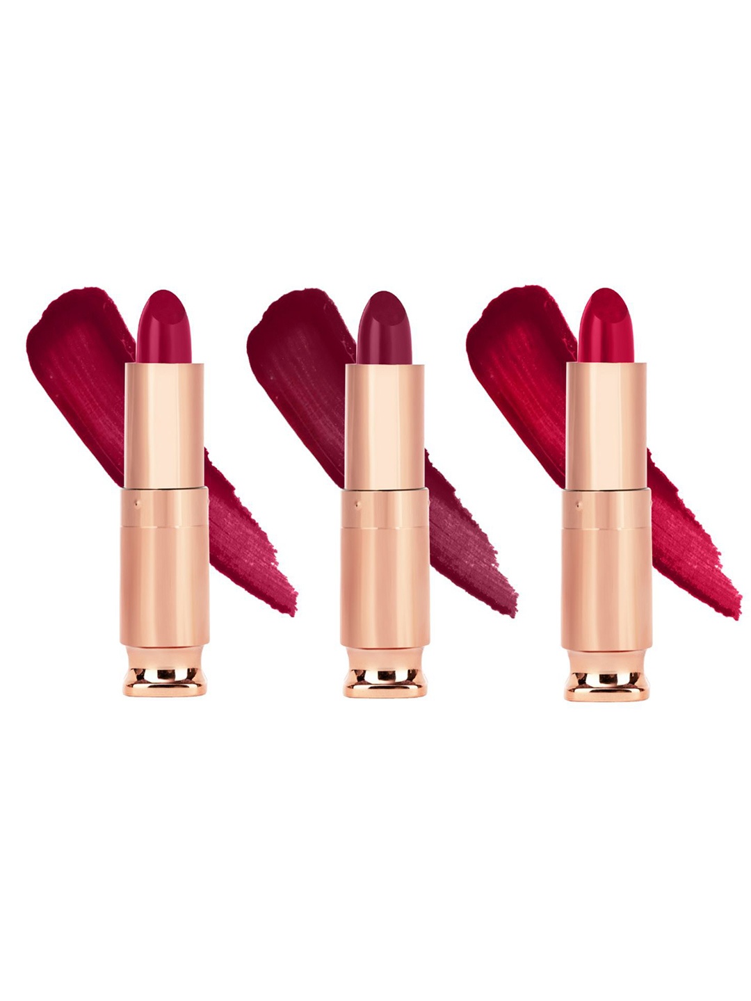 

krayons Set Of 3 Classy Long Stay Matte Lipstick - 3.5 g Each - 110 - 196 - 186, Red